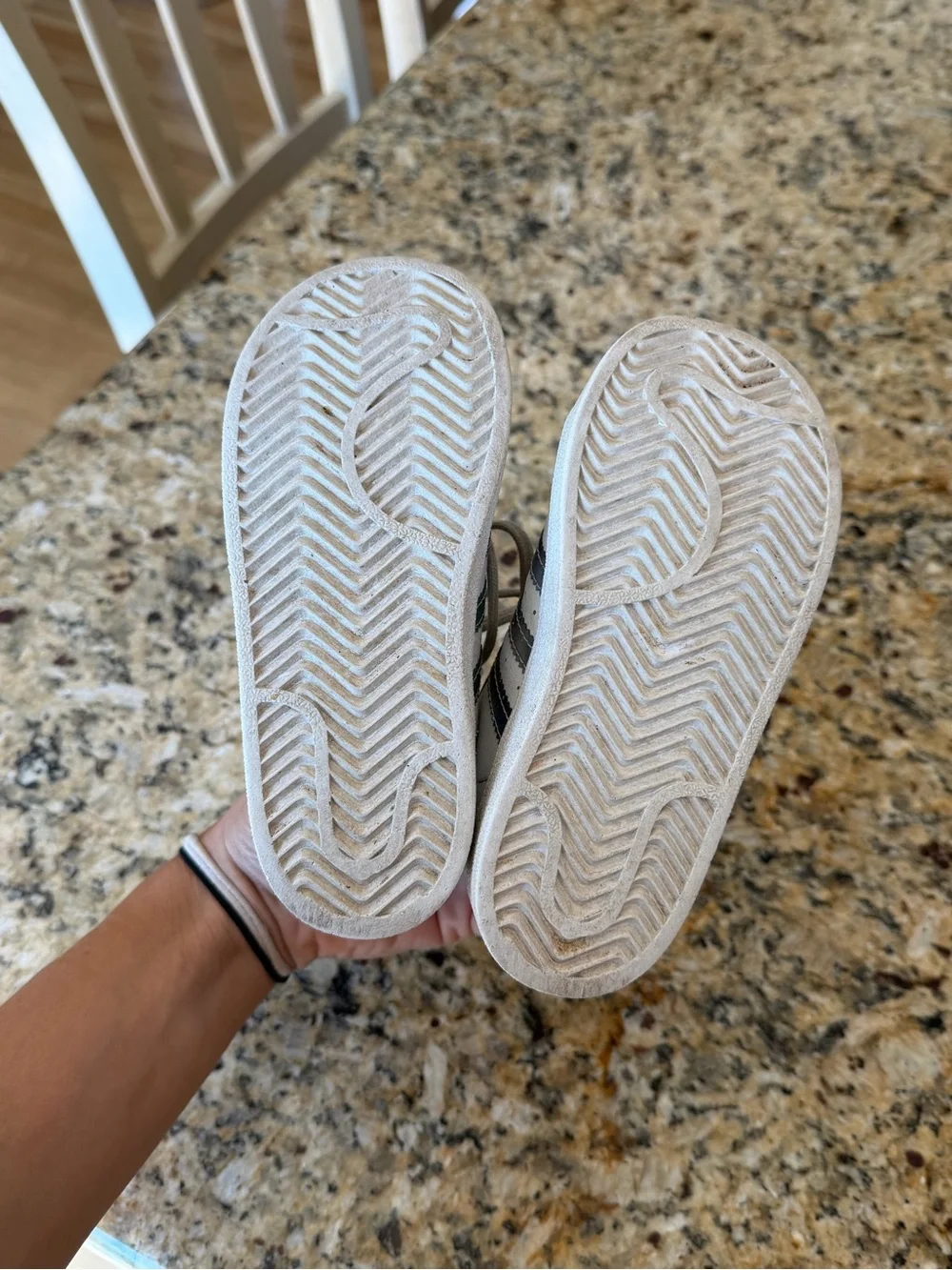 Adidas Kids White Superstar Sneakers with Iridescent Stripes